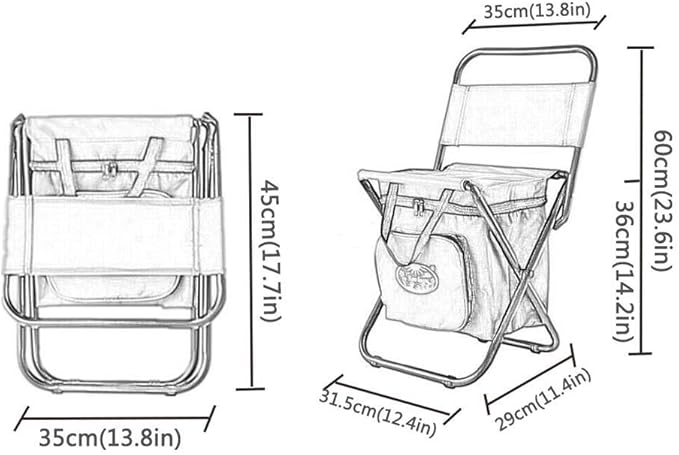 Cooler Chair with BackrestUltralight Portable Folding Camping StoolBackpack Fishing Stool with CoolerStorage Footstool Z6D8Y3