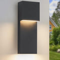 15 Modern LED Outdoor Wall Sconce 20W 3000K 1600Lumen Outdoor Light Fixtures Wall Mount Anti-Rust Outside Lights Black Finish Outdoor Lights for House Porch Patio Garage