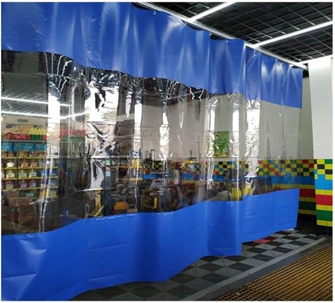 Rygcrud Garage Divider Curtains for Work Areas Industrial Divider Curtains Vinyl Panels Clear Tarp with Straight Track Outdoor Patio Waterproof Partition(8.9x8.9FT)