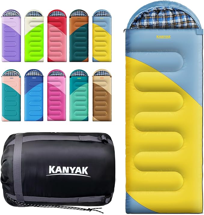 Camping Sleeping Bag 32℉ Sleeping Bags for Adults Kids Teens Cold Weather Warm Sleeping Bag Winter for 3-4 Season Camping Camping Gear Equipment Traveling and Outdoors