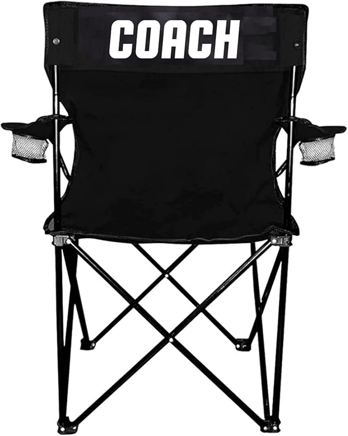VictoryStore Outdoor Camping Chair - Coach - Team Gift - Sports Themed Camping Chair with Carry B