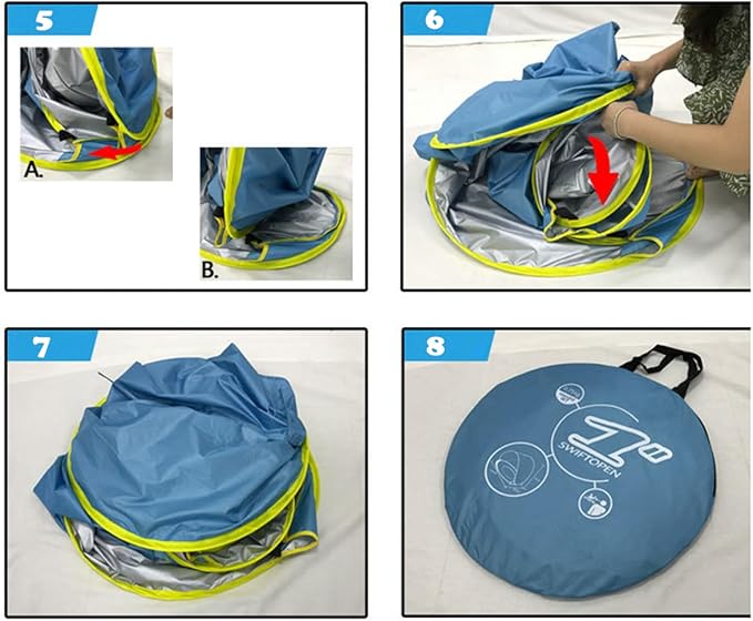 Tonlevo Pop-Up Baby Beach Tent with Pool UV Protection Sun Shelter 3-in-1 Canopy Design Portable with Carrying Bag