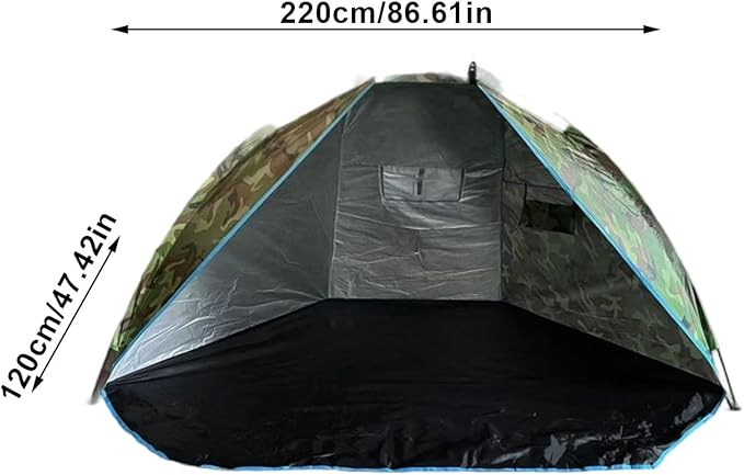 Beach Tent Sun Shelter – Fishing Tent with Nails 220x120x120cm Camping Shelter | Portable Sun Protection with Carrying Bag for Travel Hiking Festival Garden &amp Outdoor Use