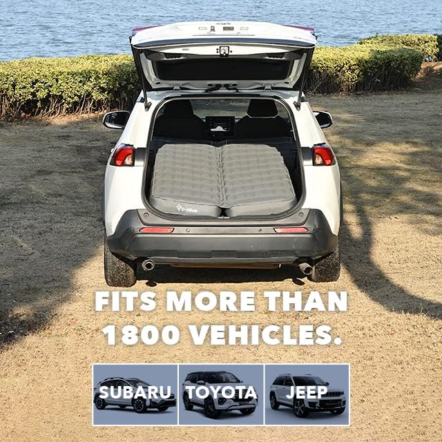 D-Hive Shortened Length - Unbeatable Durability SUV Air Mattress for Car Camping Durable Extra Thick 300D Oxford Fabric Quick Easy Set-Up w/Electric Pump Car Mattress with Base Extenders 180cm