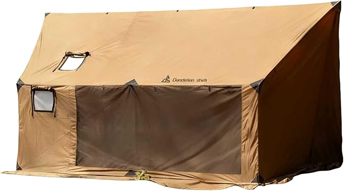 Hammock Hot Tent with Stove Jack and Double-Sided mesh Windows - Spacious Versatile Wall Tent with Snow Skirt(No Poles)-Waterproof &amp Windproof Ideal for Camping Backpacking Hiking