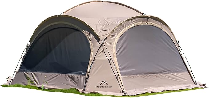 Mountainhiker Dome Tent for 5-10 People 4-Season Waterproof Camping Tent with UV Protection Chimney Hole Easy Setup Lightweight Outdoor Shelter for Family &amp Group Camping