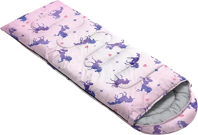 HOSIMA Mermaid Tail Kids Sleeping Bags for Camping Hiking TravelPurple Fish Scale Backpacking Sleeping Bag Sleep Away Camp Stuff for Girls4 Seasons Lightweight Sleeping Bags for Adults.
