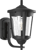 Progress Lighting East Haven Collection 1-Light Clear Seeded Glass Transitional Outdoor Small Wall Lantern Light Textured Black