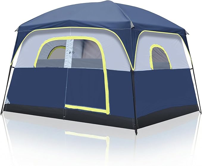 Outvita 6 Person Camping Tent with Carry Bag Waterproof Windproof Easy Setup Portable Family Camping Tent with 1 Mesh Door &amp 5 Large Mesh Windows 10'X9'X83in