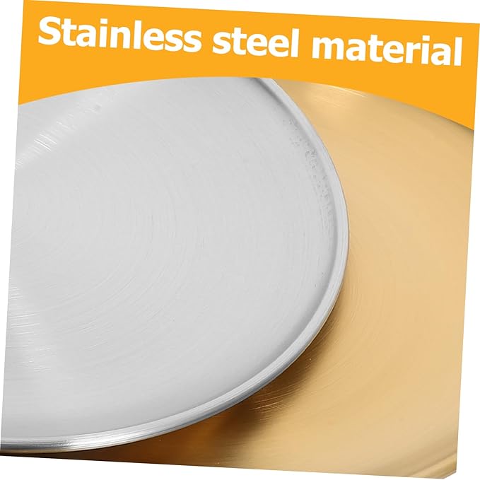 6pcs Stainless Steel Salad Plates Dinner Metal Dishes Stylish Gold Silver Food Serving Platter for Camping Outdoor Parties Bbq Appetizers