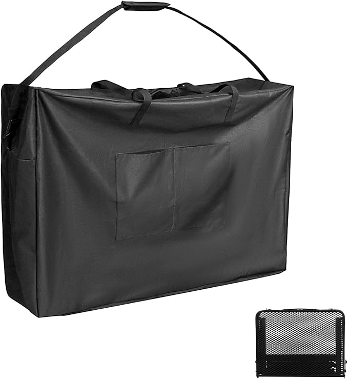 Portable Camping Table Storage Bag600D Folding Table Cover for GREGIN Grill Table with Mesh DesktopWaterproof Storage Tote Bag with Zipper Handle3 FT Black24 L×18 W×3 H