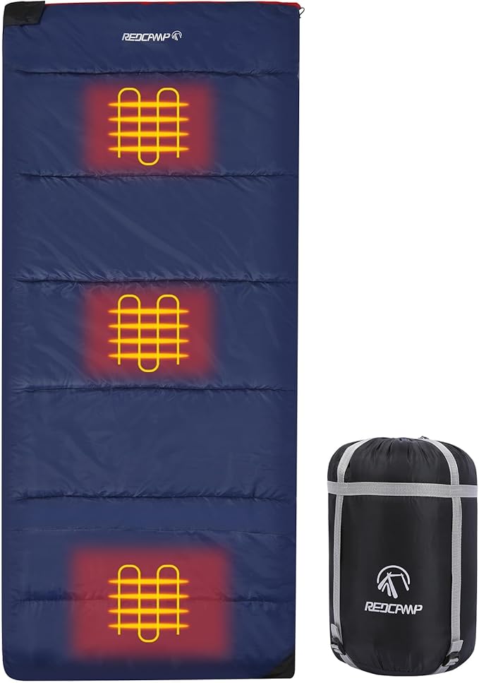 REDCAMP Cotton Flannel Sleeping Bag for Camping Backpacking Adults Cold Weather Envelope Sleeping Bags with 2/3/4/6lbs Filling