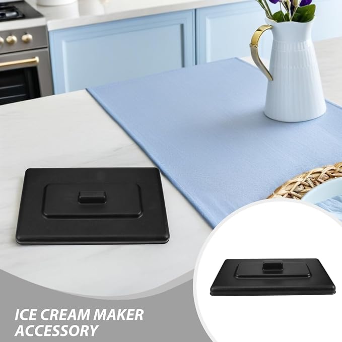 4pcs Plastic Ice Cream Maker Lid Replacement Leak-proof Yogurt Maker Protective Cover for Freezer Bowl Accessory Compatible Ice Cream Appliance Part for Homemade Desserts