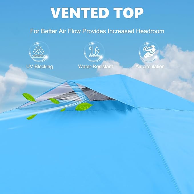 MASTERCANOPY Durable Pop-up Canopy Tent with 1 Sidewall (10'x10'Sky Blue)