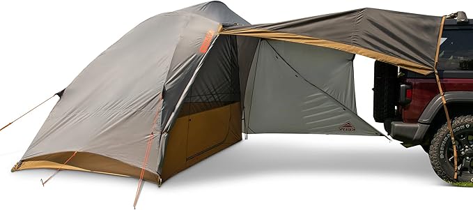 Kelty Caboose 4P Tent and Vehicle Awning Shelter Universal Attachment for Vans Trucks SUVs Standing Height Door Massive Vestibule Fully Freestanding Designed in Sunny Colorado (2023)