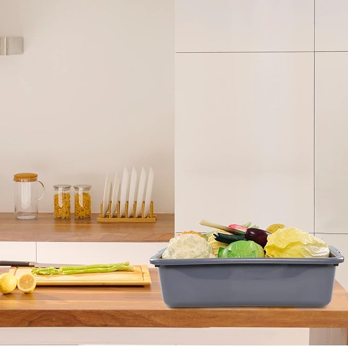13 Liter Commercial Bus Tubs Plastic Shallow Plastic Tub Set of 4