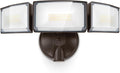 LUTEC 75W 8000 Lumen Floods Light Outdoor Switch Controlled LED Security Lights with 3 Adjustable Heads 5000K Daylight IP65 Waterproof Exterior Flood Light for Outside Garage Yard Patio-Brown