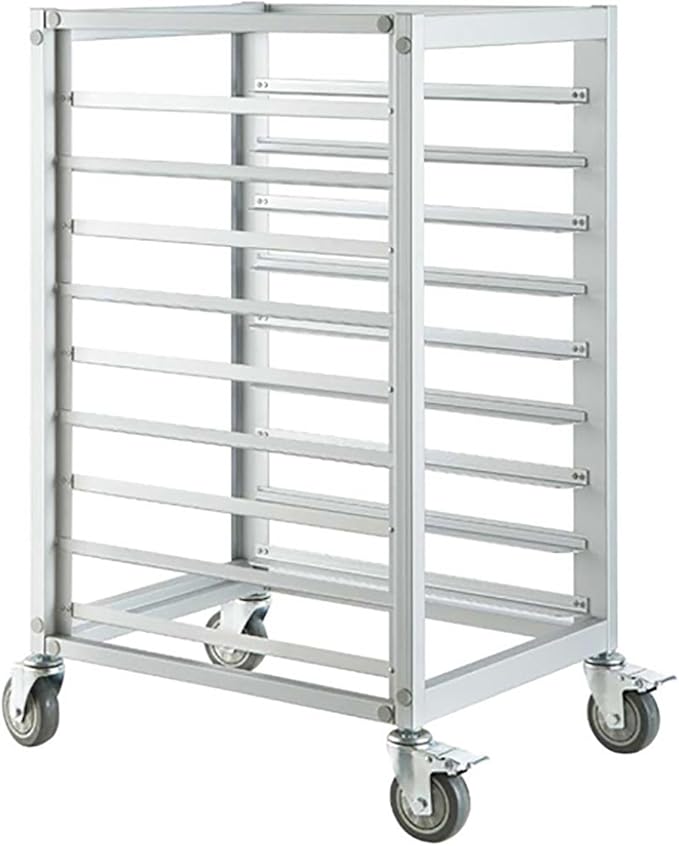 Commercial Aluminium Bun Racks Speed Rack with Heavy Duty Plate Casters Baking Racks for Oven Use with Pan Cookie Cooling Racks for BakingOpen-Plan-9 Tier