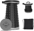 Upgraded Collapsible Stool with Max Load Capacity 330lbs Portable Telescoping &amp Folding Design Retractable Seat for Camping Gardening Fishing &amp Outdoor Adventures (Grey)