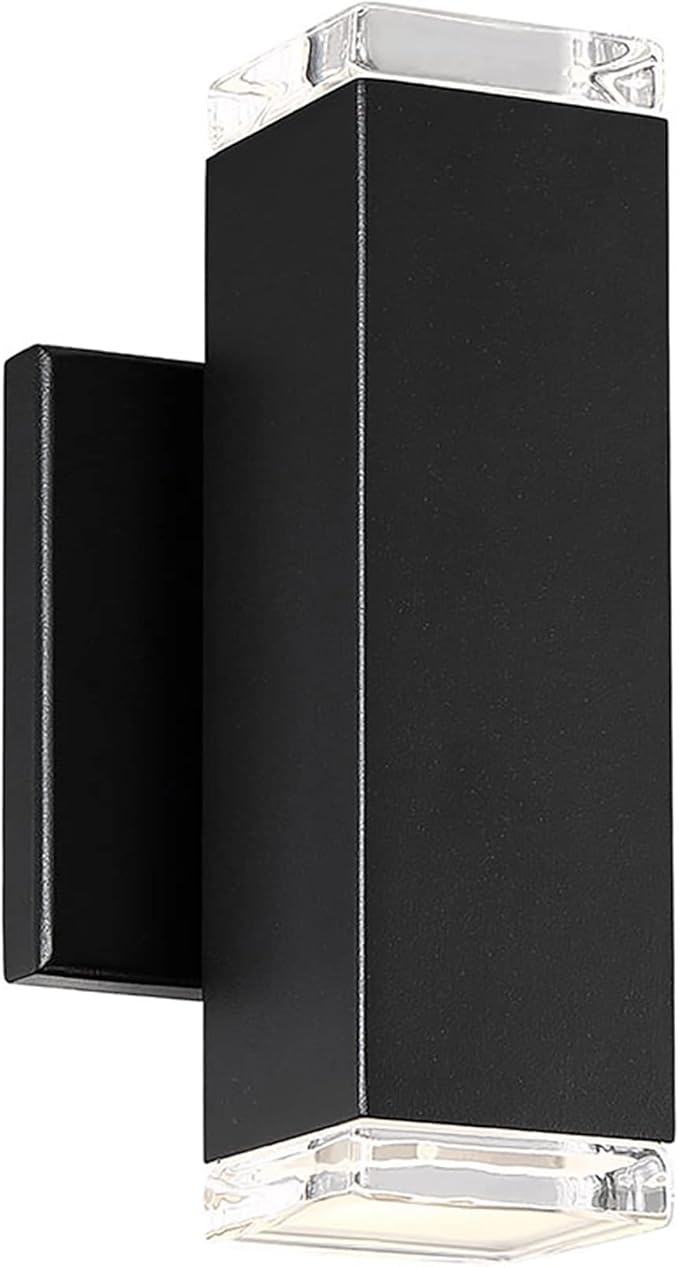 WAC Lighting dweLED Block 2 Light LED Indoor and Outdoor Wall Light 3000K in Black