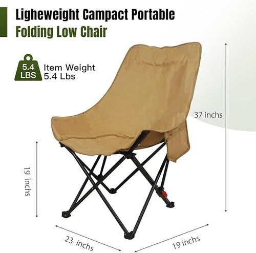2 Pack Camping Beach Chairs Adjustable Backrest Sand Chair with Carrying Bag for OutdoorsCampingHikingBeachPicnic