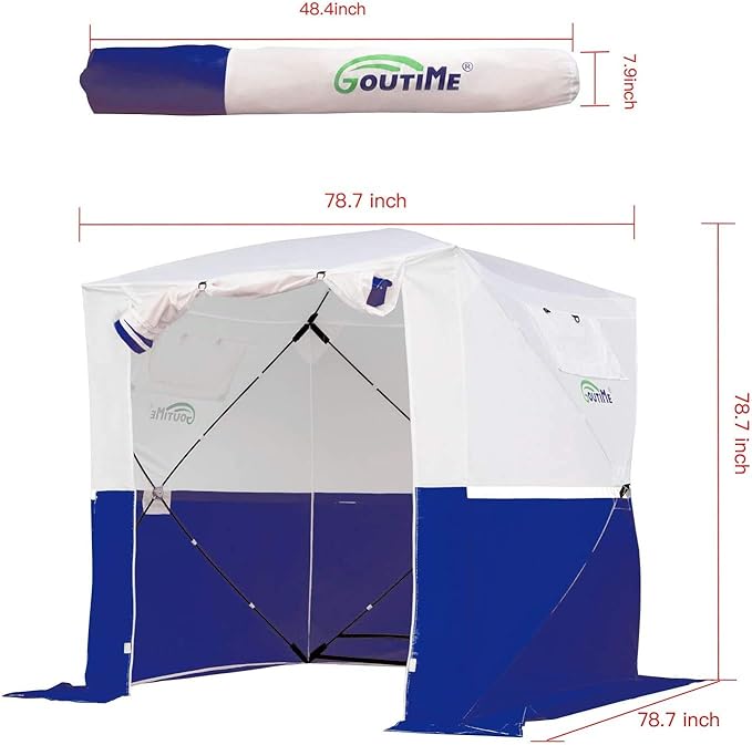 Goutime Professional Work TentInstant Pop-Up Canopy Tent 2x2m Heavy-Duty Portable Shelter for Construction Site Outdoor Workshop Warehouse &amp CampingBlue