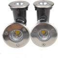 QUANS 3W Watt 12V 24V DC AC Low Voltage in Ground Well Outdoor LED Light in-Ground Landscape Lighting Spotlight for Deck Step Pathway Driveway Garden Yard Patio (Cool White 4 Pack)