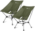 MOON LENCE Portable Camping Chair Plus Larger &amp Roomier Compact and Lightweight Still Folding Chair for Backpacking &amp Hiking 330Lbs Capacity (Moss Green-2pack)