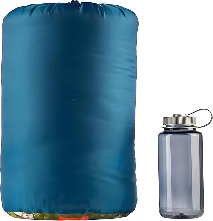 Breathable Recycled Polyester Sleeping Bag 35°F Adult Rectangular for Cool Weather Camping Lightweight and Soft Blue Envelope Design with Carry Bag