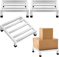 3 Pack Dunnage Rack 13.8 Long x 13.8 Wide 3.9 Height Stainless Steel Shelf 2000+ Pound Capacity Commercial Food Floor Rack for Restaurants Kitchens Garages and Vehicles