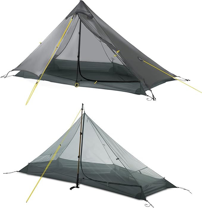 LANSHAN Ultralight Tent 3-Season Backpacking Tent for 1-Person or 2-Person Camping Trekking Kayaking Climbing Hiking