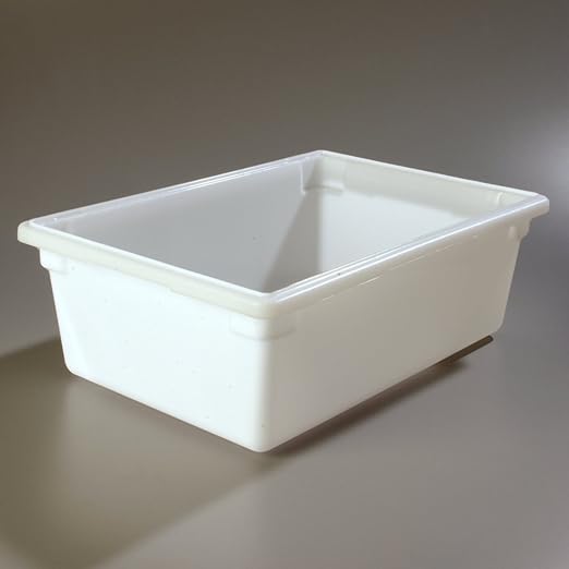 Carlisle FoodService Products Storplus Food Storage Container with Stackable Design for Catering Buffets Restaurants Polyethylene (Pe) 12.5 Gallon White (Pack of 4)