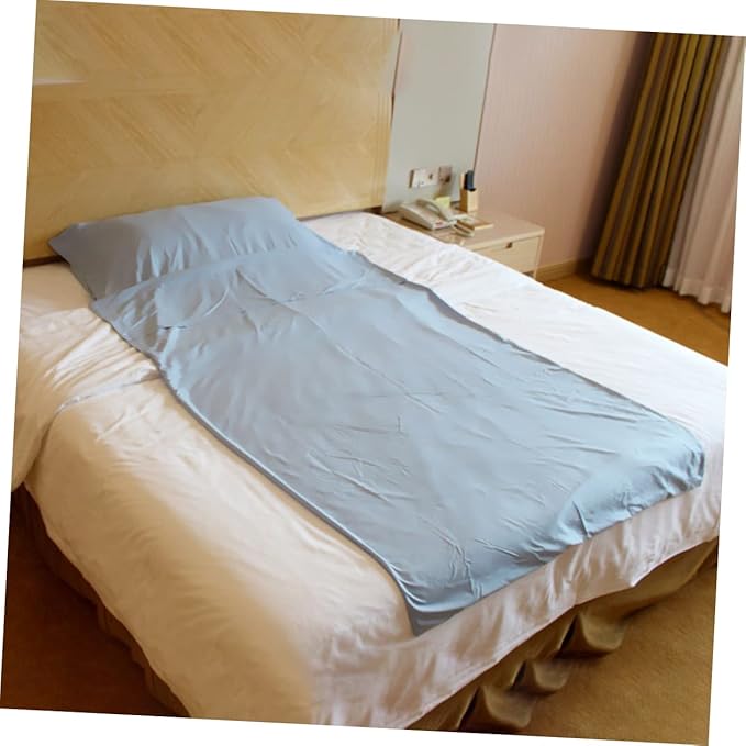 SUPVOX Portable Liner for Adults Lightweight Sleep Sack Travel Sheet Grey for Camping Hiking Hotels and Train Travel