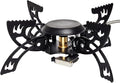 Foldable Camping Stove Portable Windproof Gas Stove with 3 Gas Canister Converters - Compact Outdoor Cooker for Hiking Backpacking Includes EVA Carrying Case Wind Shield &amp Pot Support (Black)