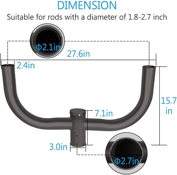 LEDMO Double Bullhorn Bracket LED Parking Lot Light 180 Degree Mounting Bracket Round Pole Double L Mounts Tenons for 2 Pack Dusk to Dawn Outdoor LED Shoebox Area Light Street Lighting Stadium fixture