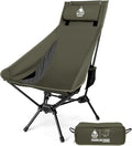ONETIGRIS Tigerblade High Back Camping Chair with Pillow Design Comfortable Widened Seat Folding Chair