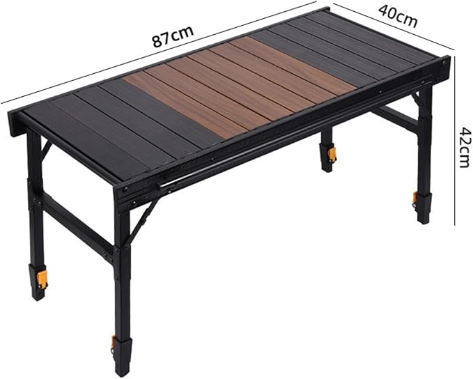 Outdoor Folding Table with Adjustable Legs Camp Table for Backyard Patio BBQ