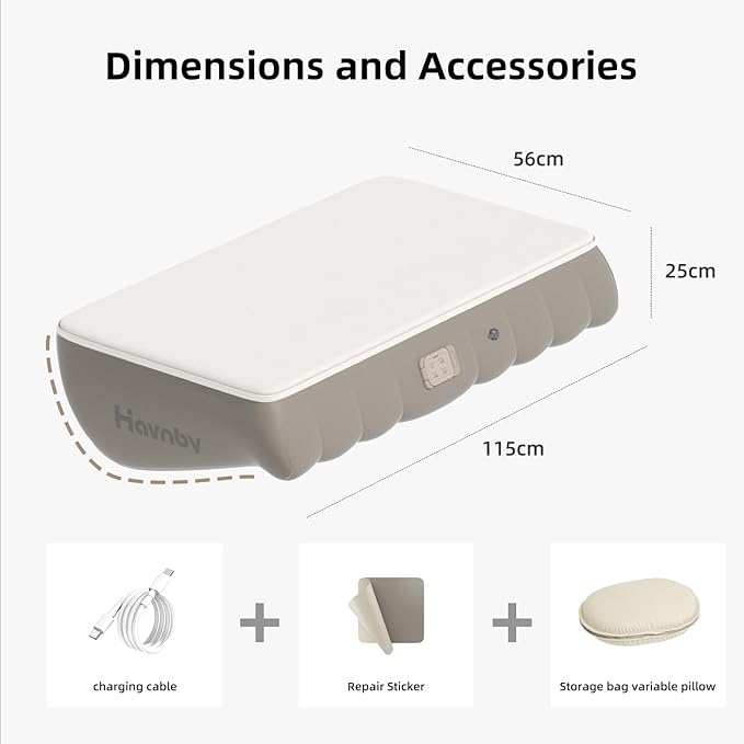 Air Foam Mattress for Toyota Highlander 3rd Row Custom Fit Inflatable CozyDen Car Mattress with Built-in Pump SUV Bed Pad for Car Camping Kids &amp Pets Portable Travel Mattress