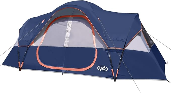 UNP Camping Tent 10-Person-Family Tents Parties Music Festival Tent Big Easy Up 5 Large Mesh Windows Double Layer 2 Room Waterproof Weather Resistant 18ft x 9ft x78in