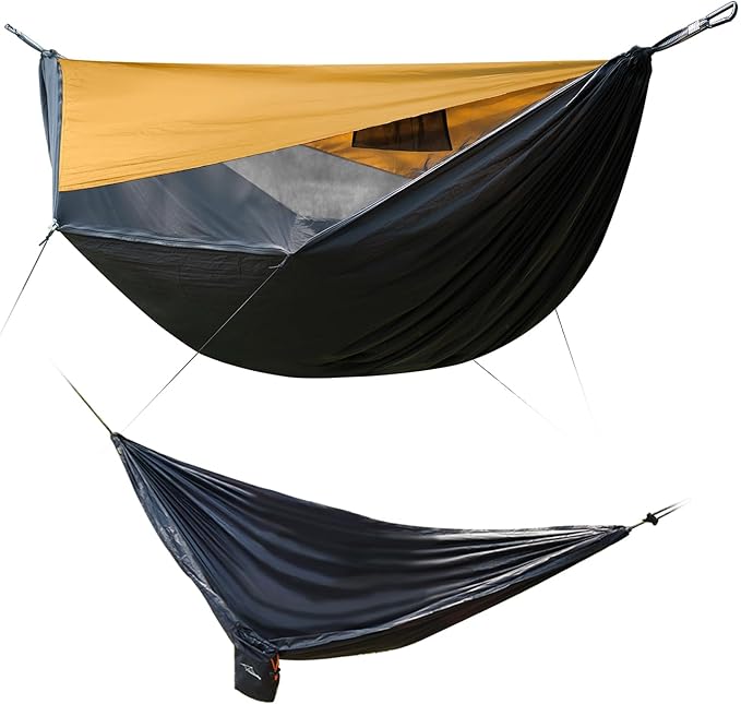 Camping Hammock with Sunshade and Compact Storage Organizer Waterproof Camping Gear Storage Portable Hammock Accessory for Hiking Backpacking
