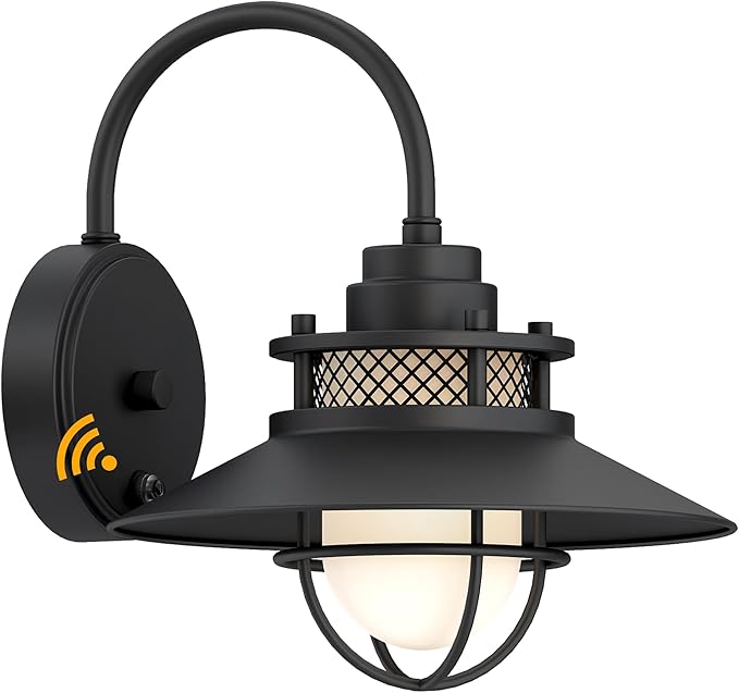 Black Farmhouse Gooseneck Barn Light Dusk to Dawn - Outdoor Wall Lantern with Photocell Sensor Porch Light Dusk to Dawn Outdoor Sconce for Barn Garage Patio E26