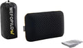 Memory Foam Travel Pillow with Washable Cover &amp Carry Bag – Compact Soft &amp Breathable Neck Pillow for Airplane Camping &amp Car (Black- with Extra Gray Cotton Cover 15.7x9.8x3.9 inches)