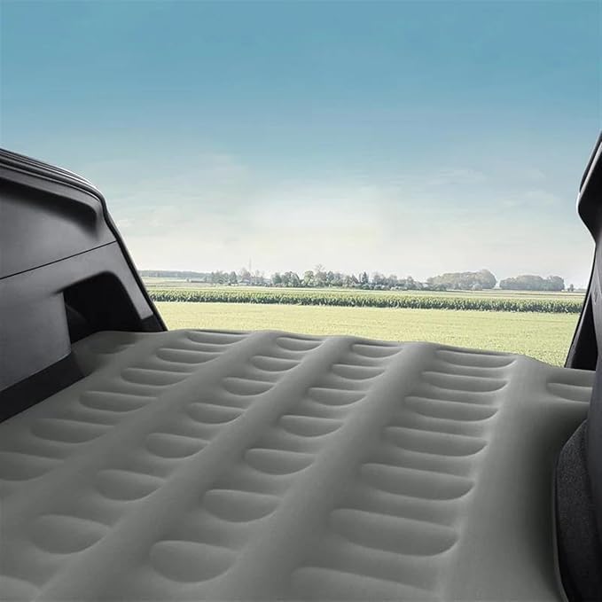 Car Inflatable Mattress SUV Inflatable Mattress Automatic Inflatable Camping Bed Portable Travel Bed Thick Flocked PVC Mattress (Pig)