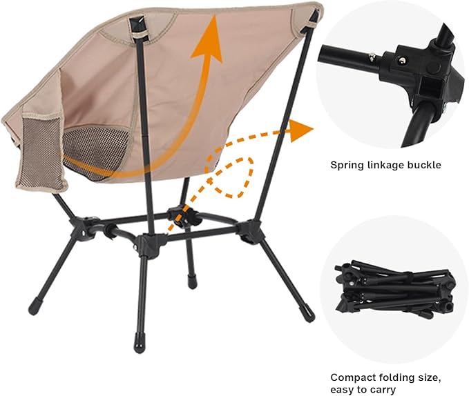 Genérico Folding Camping Chair | Portable Camping Seat - Outdoor Chair | for Campers Hikers Travellers Visitors Beach Concert Park Picnic BBQ