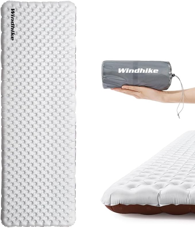 Inflatable Camping Sleeping Pad 3'' Ultra Thick Camping Mat 5 R-Value Insulated Camping Mattress 4-Season Inflatable Foam Camping Mat for Car Hiking