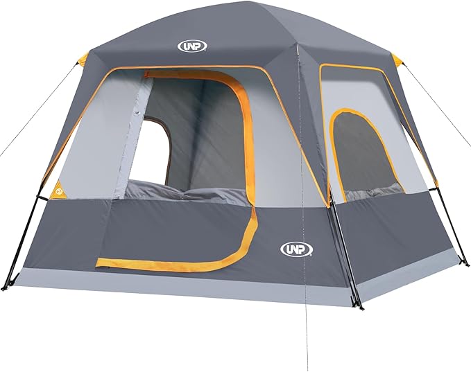 UNP 2/4/6/8 Person Tent Portable Cabin Tent Camping Tent 4-Person Easy Set Up Waterproof with Top Rainfly for Outdoor Camping/Hiking