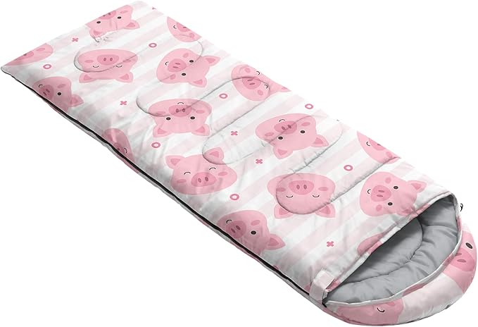 AILONEN Kawaii Panda Sleeping BagsLightweight &amp Waterproof3 Season Warm &amp Cool WeatherDreamy Purple Flower Animal Themed Sleeping Bags for BoysGirlsKidsAdults TravellingOutdoors