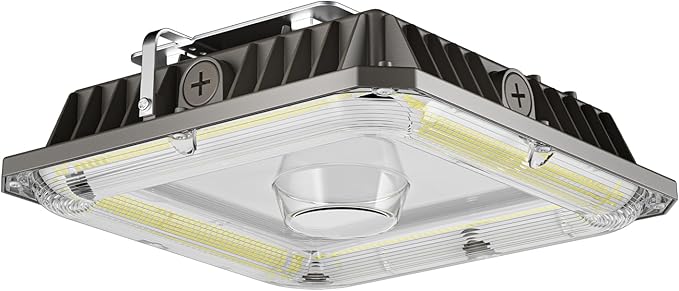 LED Canopy Lights 100W 14000LM 5000K 0-10V Dimmable 120-277VAC IP65 Waterproof UL Listed Commercial LED Canopy Lights Outdoor for Gas Station Carport Parking Garage Warehouse 1 Pack