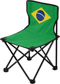 DOMIKING Brazilan Flag Kids' Portable Camping Chairs for Outdoor Beach Chair with Carry Bag Folding Chair for Events Garden Beach