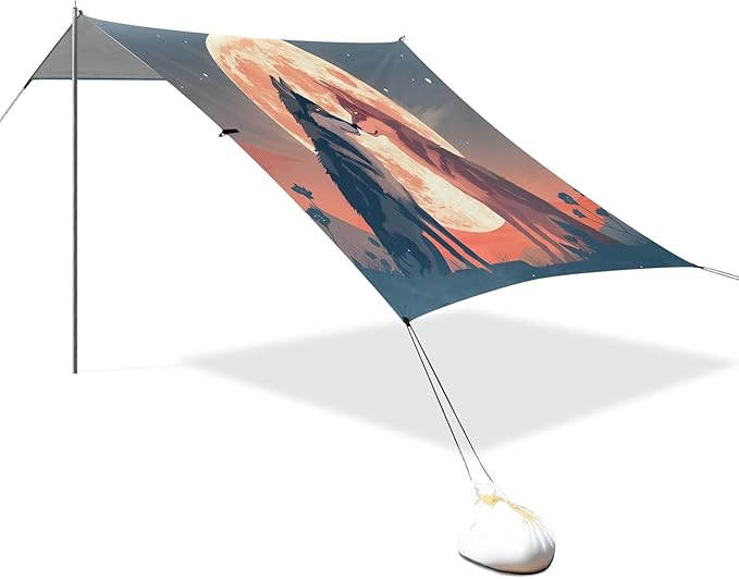 Camping Sun Shelters Two Wolves and Full Moon Beach Canopy 126 * 110.2in